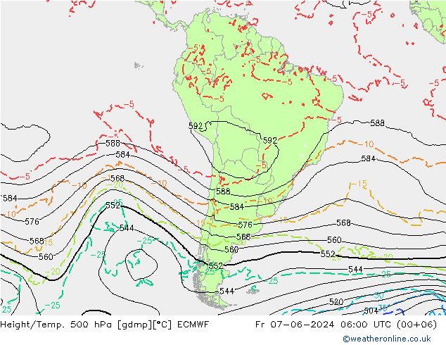 Z500/Regen(+SLP)/Z850 ECMWF vr 07.06.2024 06 UTC