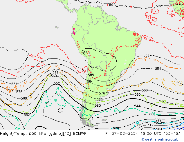 Z500/Rain (+SLP)/Z850 ECMWF Fr 07.06.2024 18 UTC