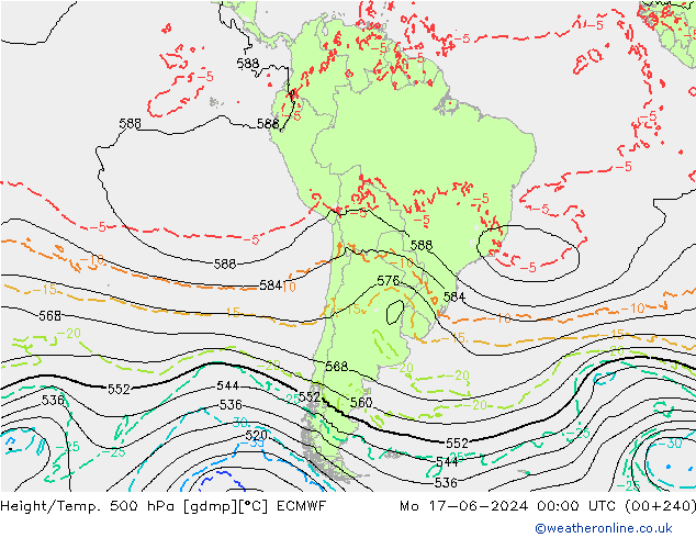 Height/Temp. 500 hPa ECMWF Seg 17.06.2024 00 UTC