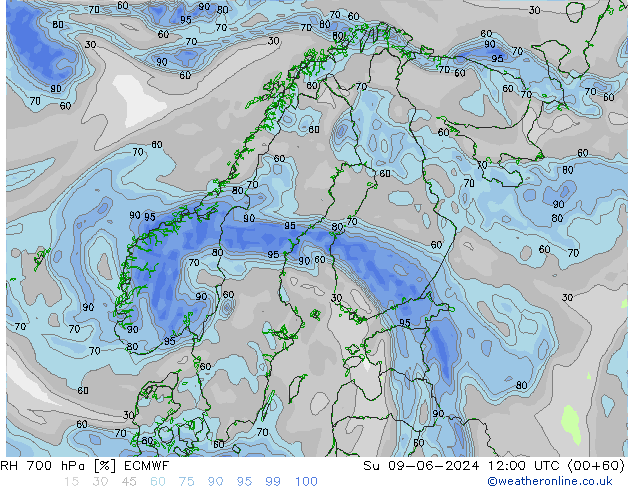 RH 700 hPa ECMWF So 09.06.2024 12 UTC