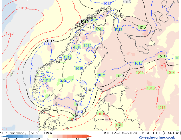 Y. Basıncı eğilimi ECMWF Çar 12.06.2024 18 UTC