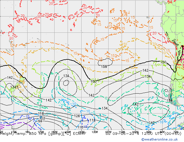 Z500/Rain (+SLP)/Z850 ECMWF nie. 09.06.2024 12 UTC