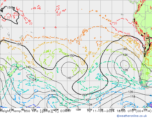 Z500/Rain (+SLP)/Z850 ECMWF Tu 11.06.2024 18 UTC