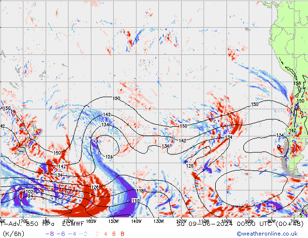 T-Adv. 850 hPa ECMWF Su 09.06.2024 00 UTC