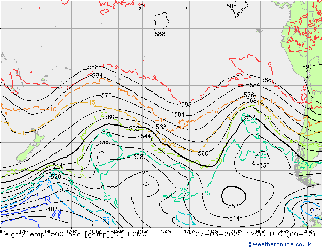 Height/Temp. 500 hPa ECMWF Fr 07.06.2024 12 UTC