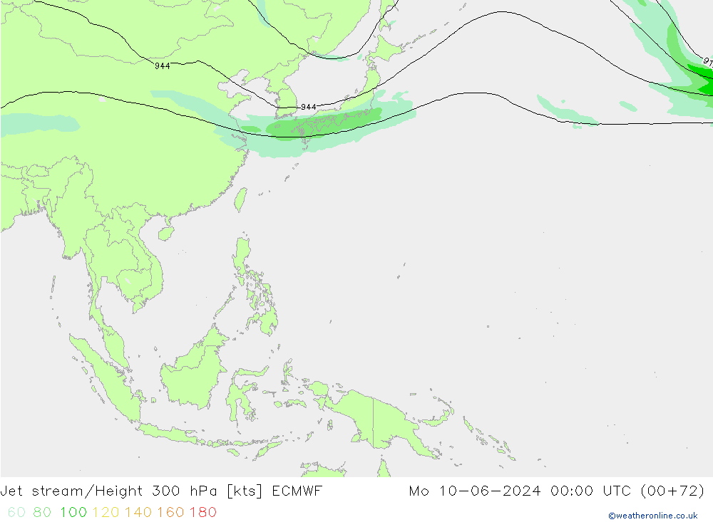 джет ECMWF пн 10.06.2024 00 UTC