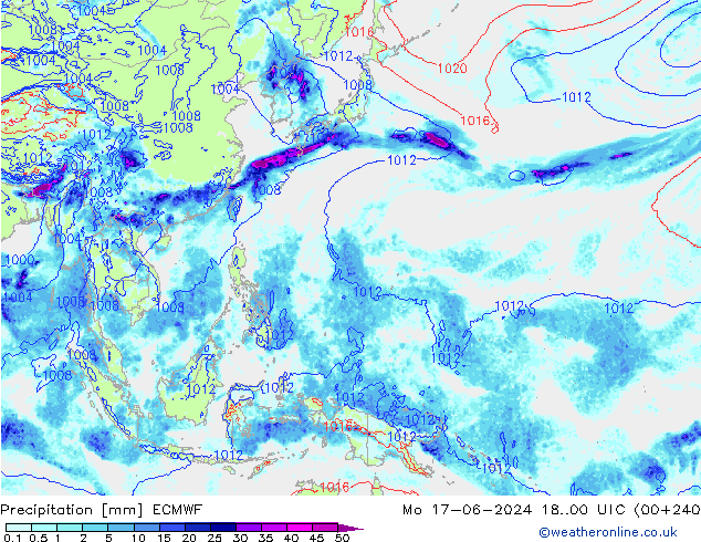 Precipitation ECMWF Mo 17.06.2024 00 UTC