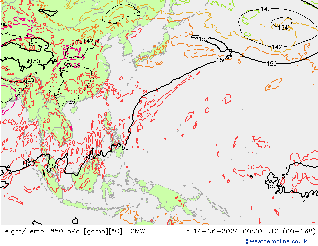 Z500/Rain (+SLP)/Z850 ECMWF Fr 14.06.2024 00 UTC