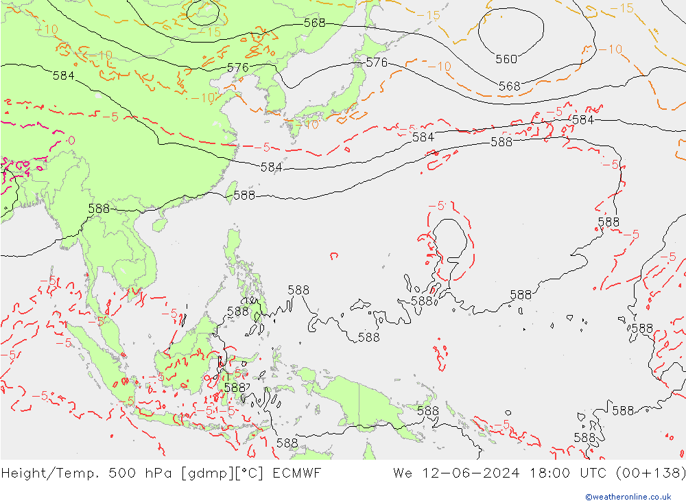 Z500/Rain (+SLP)/Z850 ECMWF ��� 12.06.2024 18 UTC