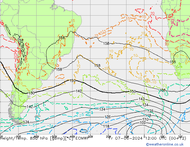 Z500/Rain (+SLP)/Z850 ECMWF Sex 07.06.2024 12 UTC