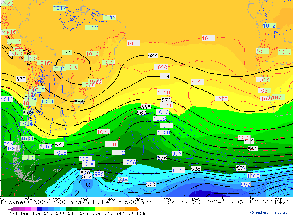 Thck 500-1000hPa ECMWF Sa 08.06.2024 18 UTC