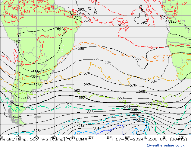 Z500/Rain (+SLP)/Z850 ECMWF Sex 07.06.2024 12 UTC