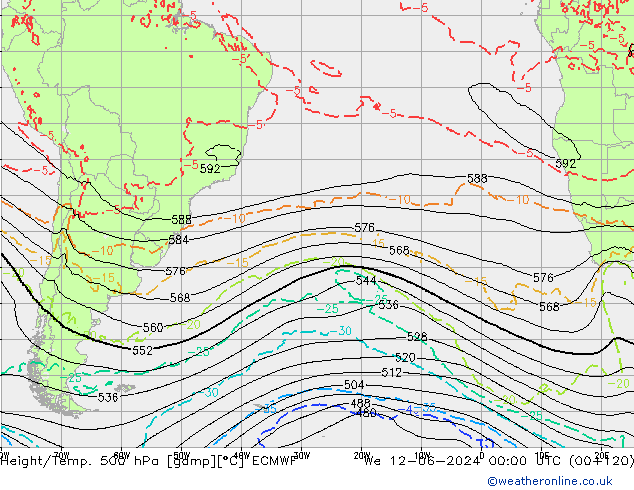 Z500/Regen(+SLP)/Z850 ECMWF wo 12.06.2024 00 UTC