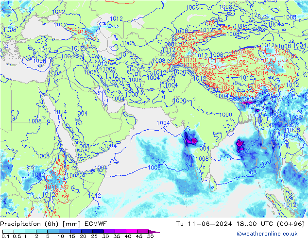 Z500/Rain (+SLP)/Z850 ECMWF mar 11.06.2024 00 UTC