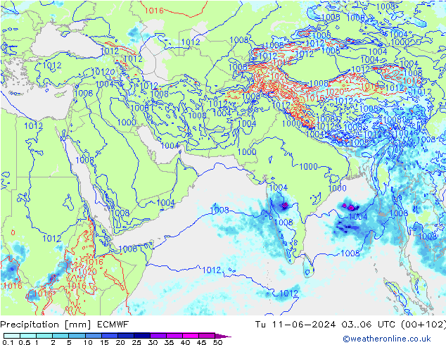 Yağış ECMWF Sa 11.06.2024 06 UTC