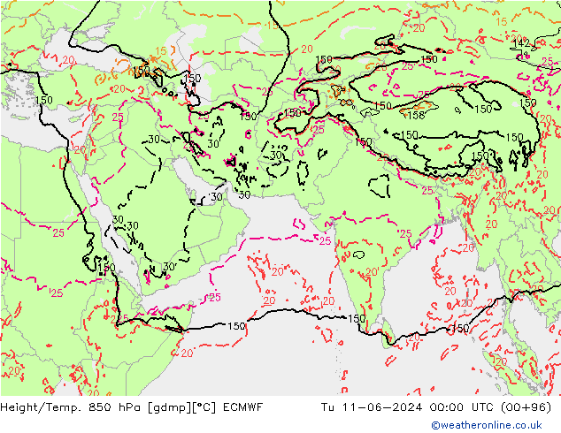 Z500/Rain (+SLP)/Z850 ECMWF mar 11.06.2024 00 UTC