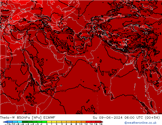 Theta-W 850hPa ECMWF Su 09.06.2024 06 UTC