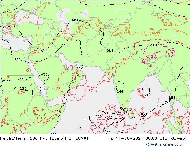 Z500/Rain (+SLP)/Z850 ECMWF mar 11.06.2024 00 UTC