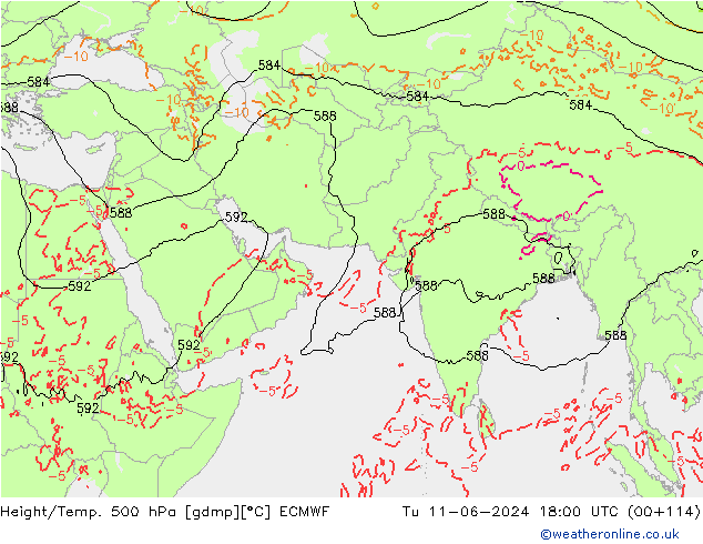 Géop./Temp. 500 hPa ECMWF mar 11.06.2024 18 UTC