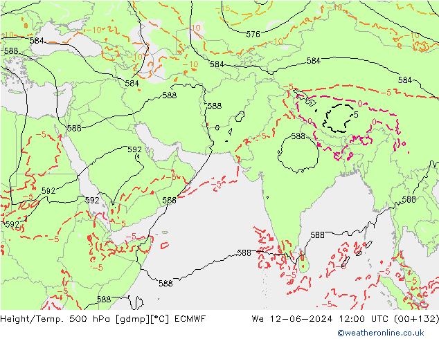 Z500/Rain (+SLP)/Z850 ECMWF We 12.06.2024 12 UTC