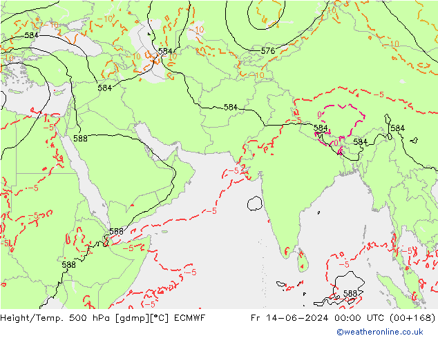 Z500/Regen(+SLP)/Z850 ECMWF vr 14.06.2024 00 UTC