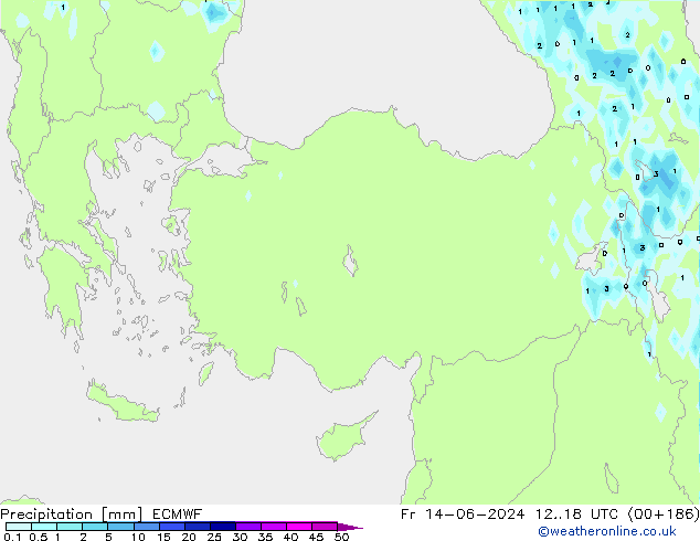 Neerslag ECMWF vr 14.06.2024 18 UTC