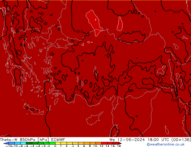 Theta-W 850hPa ECMWF We 12.06.2024 18 UTC