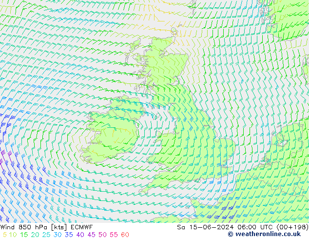 wiatr 850 hPa ECMWF so. 15.06.2024 06 UTC