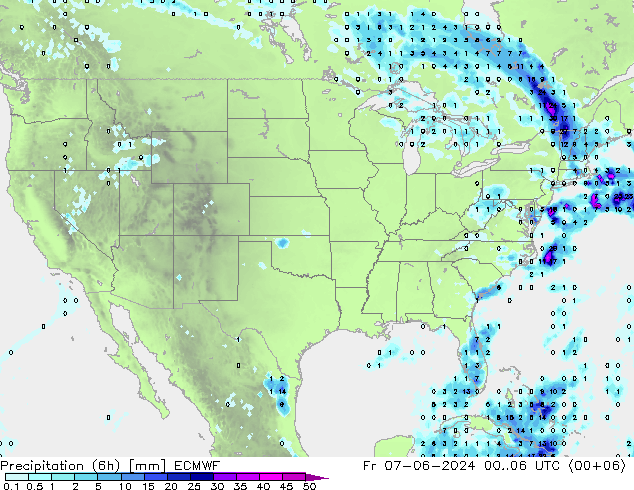 Z500/Rain (+SLP)/Z850 ECMWF Pá 07.06.2024 06 UTC