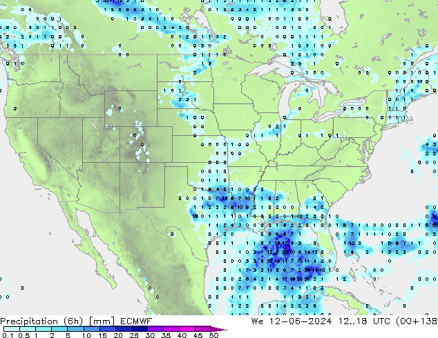 Z500/Rain (+SLP)/Z850 ECMWF Qua 12.06.2024 18 UTC