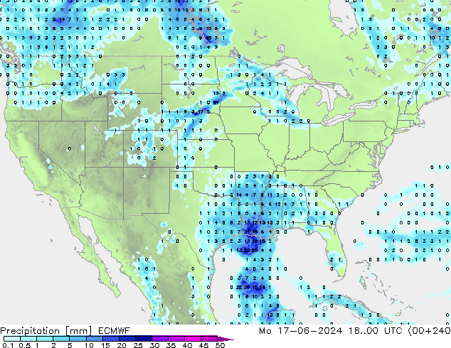 Neerslag ECMWF ma 17.06.2024 00 UTC