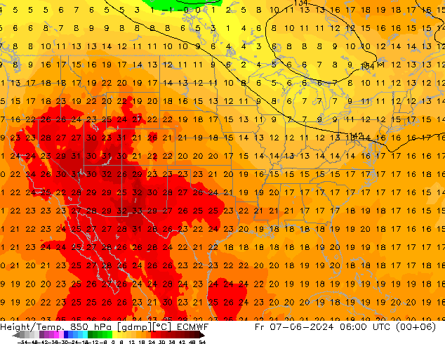 Z500/Rain (+SLP)/Z850 ECMWF Pá 07.06.2024 06 UTC