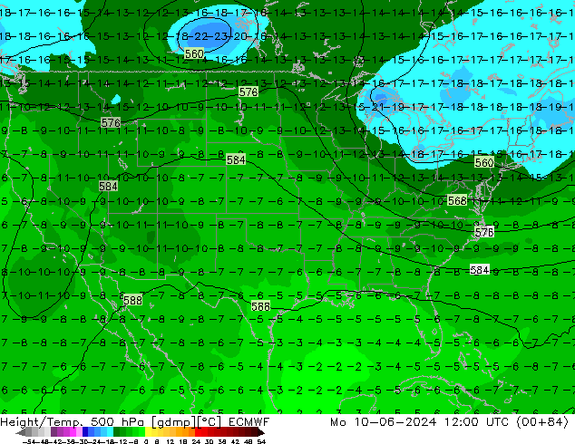 Hoogte/Temp. 500 hPa ECMWF ma 10.06.2024 12 UTC