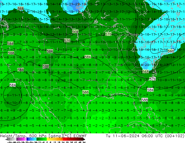 Z500/Rain (+SLP)/Z850 ECMWF mar 11.06.2024 06 UTC