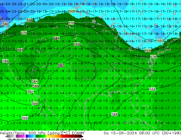 Z500/Rain (+SLP)/Z850 ECMWF ��� 15.06.2024 06 UTC