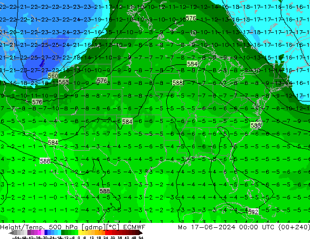 Hoogte/Temp. 500 hPa ECMWF ma 17.06.2024 00 UTC