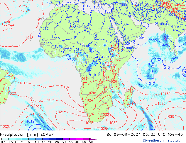 Precipitation ECMWF Su 09.06.2024 03 UTC