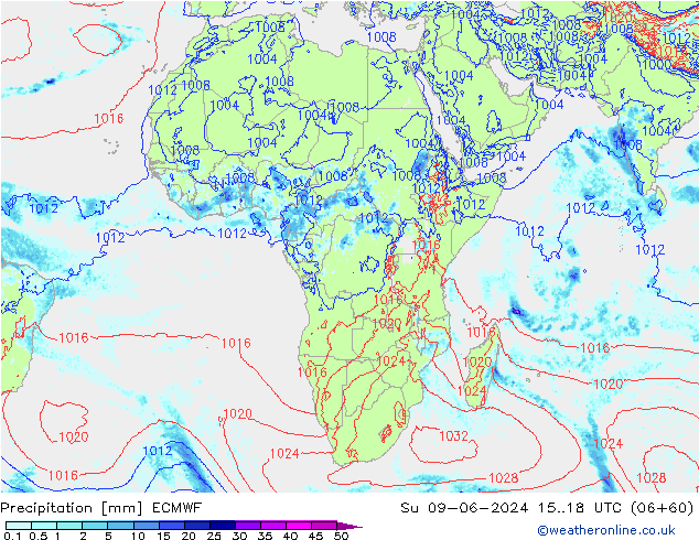 Neerslag ECMWF zo 09.06.2024 18 UTC