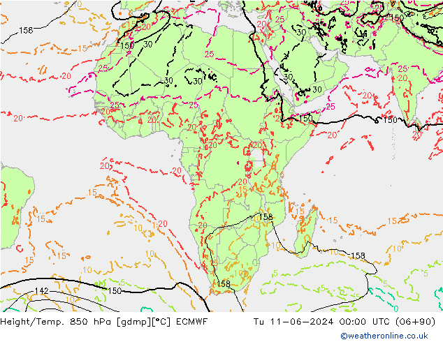 Z500/Rain (+SLP)/Z850 ECMWF mar 11.06.2024 00 UTC