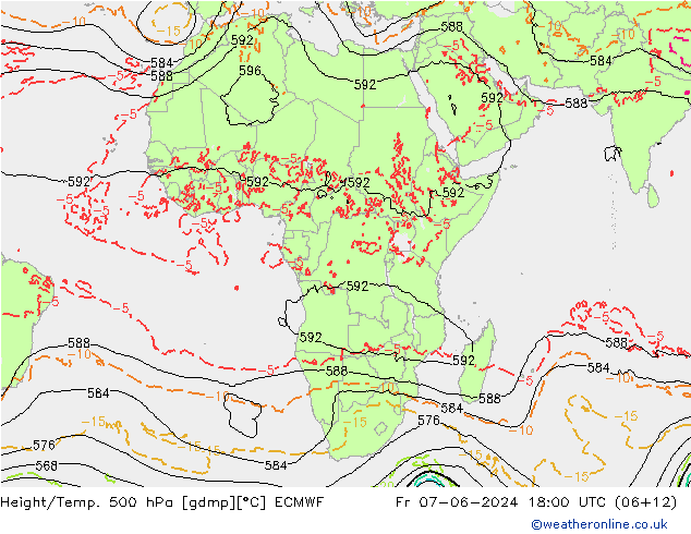 Z500/Rain (+SLP)/Z850 ECMWF Fr 07.06.2024 18 UTC