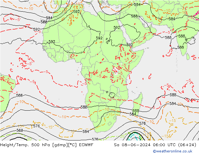 Z500/Rain (+SLP)/Z850 ECMWF Sáb 08.06.2024 06 UTC