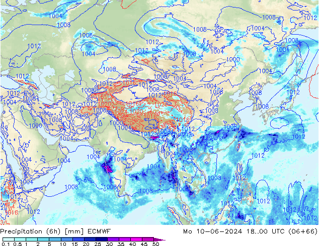 Z500/Rain (+SLP)/Z850 ECMWF Mo 10.06.2024 00 UTC