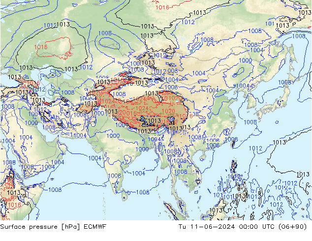 ciśnienie ECMWF wto. 11.06.2024 00 UTC