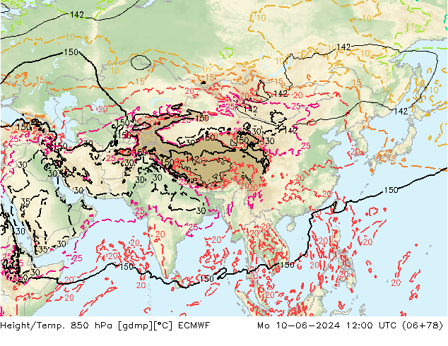 Z500/Regen(+SLP)/Z850 ECMWF ma 10.06.2024 12 UTC