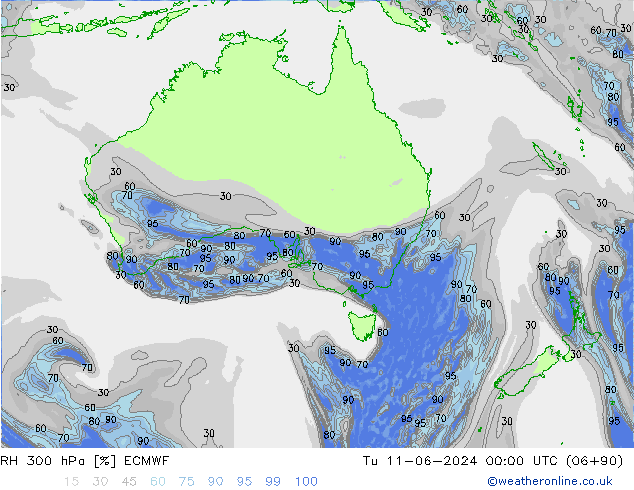 300 hPa Nispi Nem ECMWF Sa 11.06.2024 00 UTC