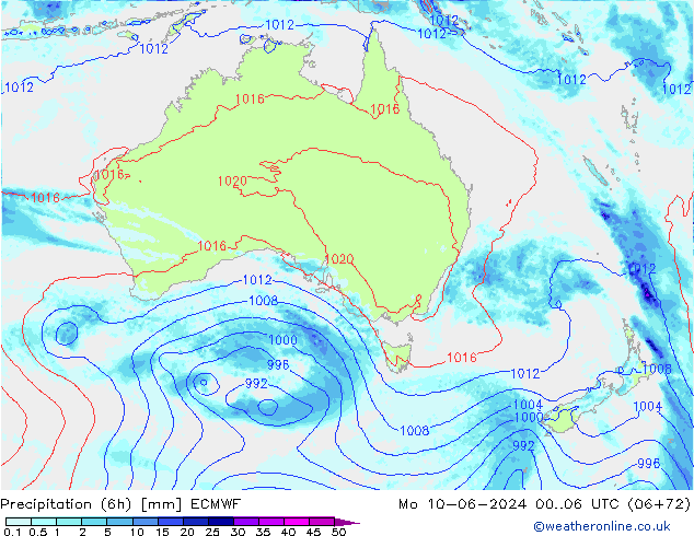 Z500/Rain (+SLP)/Z850 ECMWF Seg 10.06.2024 06 UTC