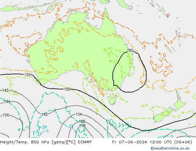 Z500/Rain (+SLP)/Z850 ECMWF Fr 07.06.2024 12 UTC