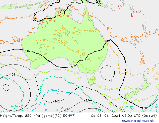 Z500/Regen(+SLP)/Z850 ECMWF za 08.06.2024 06 UTC