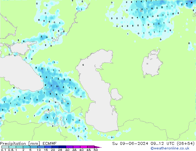 Yağış ECMWF Paz 09.06.2024 12 UTC