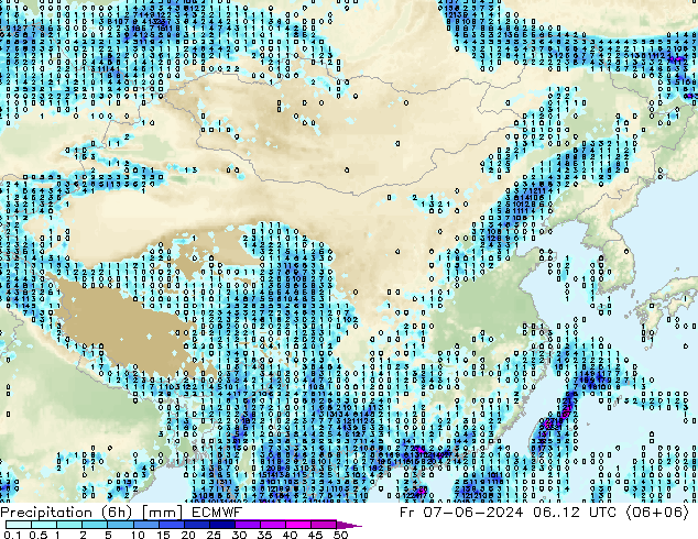 Z500/Rain (+SLP)/Z850 ECMWF Fr 07.06.2024 12 UTC